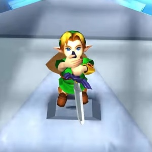 Young Link takes the The Master Sword from the Temple of Time The Legend of Zelda Ocarina of Time Nintendo 64 Nintendo 3DS  