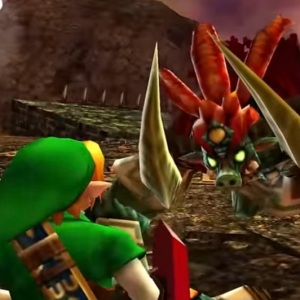 Link slays Ganon with The Master Sword The Legend of Zelda Ocarina of Time Nintendo 64 Nintendo 3DS 